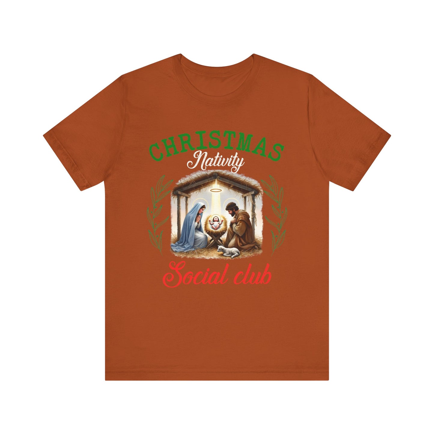 Christmas Nativity Social Club Shirt – Christian Nativity Scene Holiday Tee