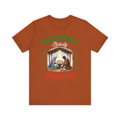 Christmas Nativity Social Club Shirt – Christian Nativity Scene Faith Holiday Tee
