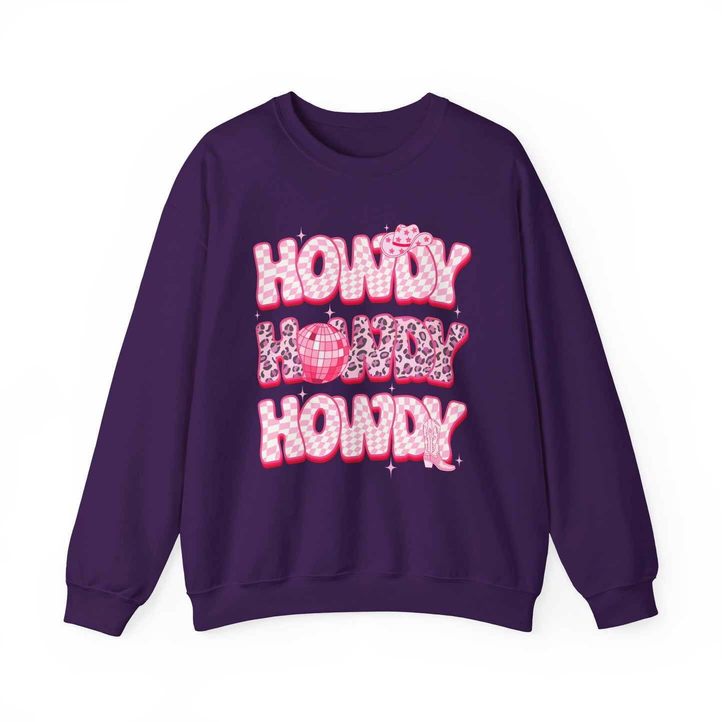 Disco Howdy Cowgirl Sweatshirt – Pink Leopard Western Rodeo Country Pullover
