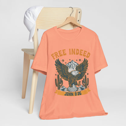 Free Indeed Shirt – Vintage John 8:36 Christian Eagle Bible Prayer Tee