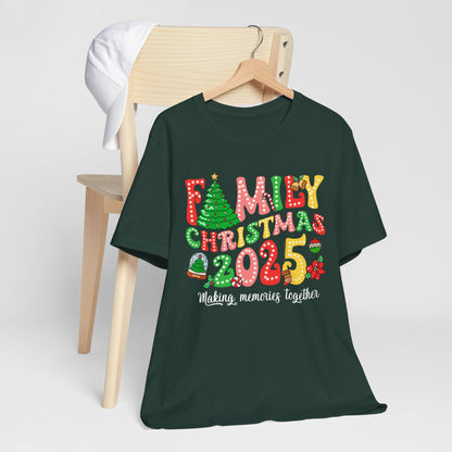 Family Christmas 2025 Shirt – Retro Groovy Xmas Lights Matching Holiday Tee