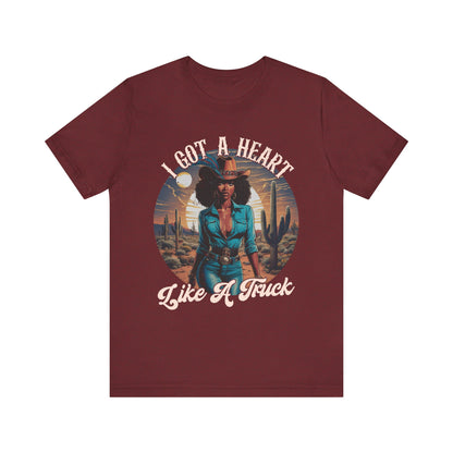 Heart Like A Truck Shirt – Black Cowgirl Christian Desert Western Tee