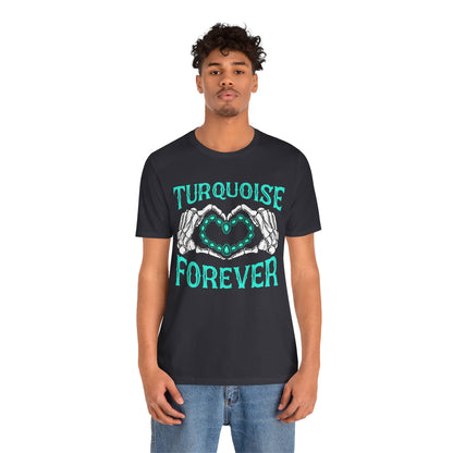 Western Turquoise Forever Shirt – Gemstone Skeleton Hand Heart Rodeo Tee