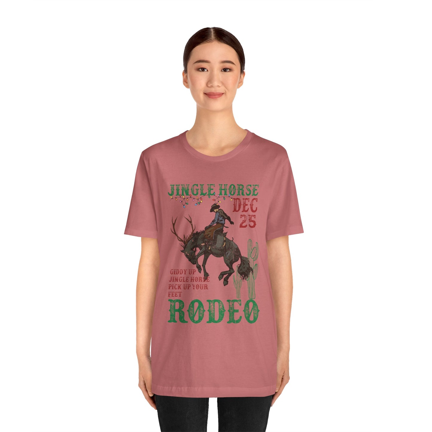 Giddy Up Jingle Horse Shirt – Western Rodeo Howdy Christmas Holiday Tee