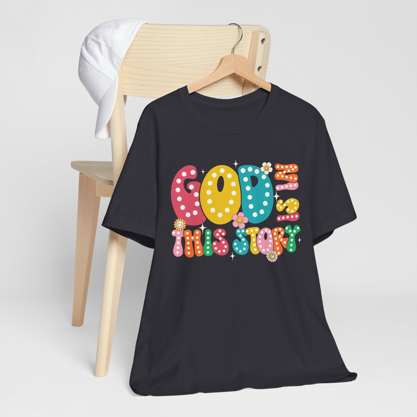 God Is In This Story Shirt – Inspirational Christian Retro Hippie Flower Faith Tee
