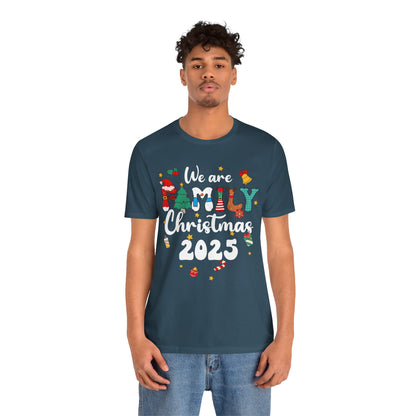 We Are Family Christmas 2025 Shirt – Groovy Snowman & Xmas Tree Matching Tee