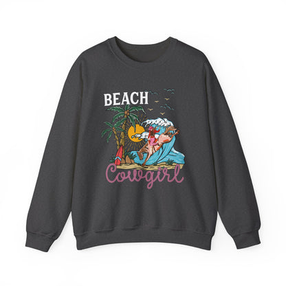 Beach Cowgirl Sweatshirt – Tropical Palm Tree Western Rodeo Texas Pullover