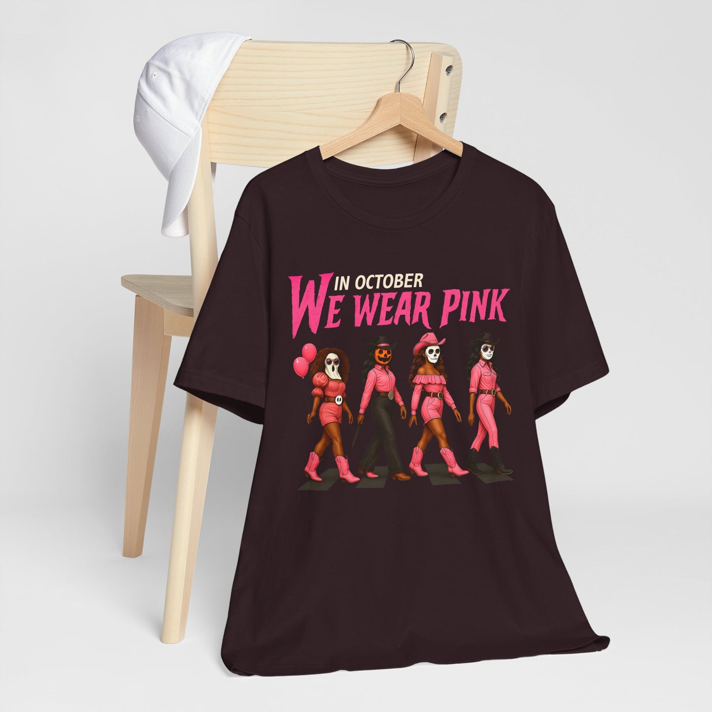 In October We Wear Pink Shirt – Spooky Cowgirl Western Halloween Tee
