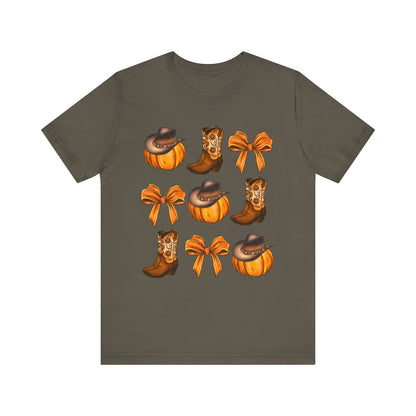 Howdy Pumpkin Shirt – Coquette Bow Cowgirl Western Fall Thanksgiving Tee
