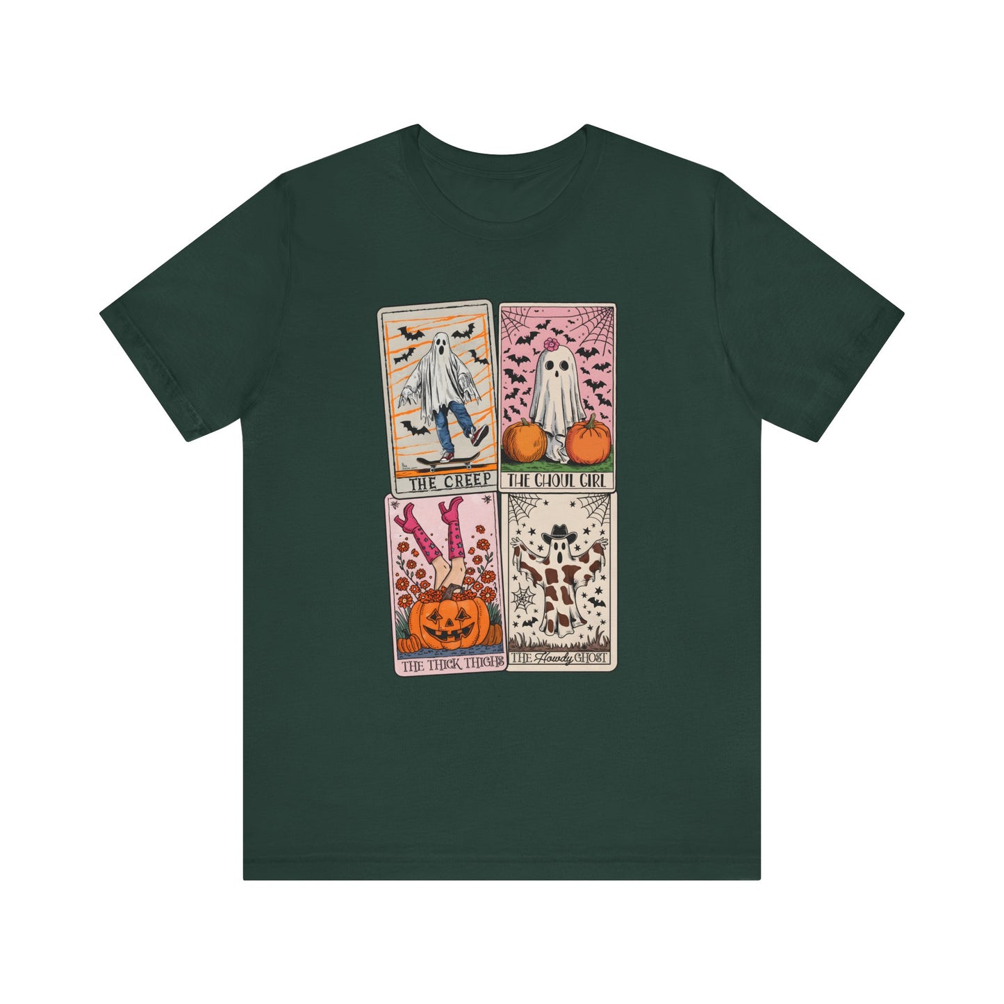 Halloween Tarot Card Ghost Shirt – The Creep, The Ghoul Girl, The Floaty Tee
