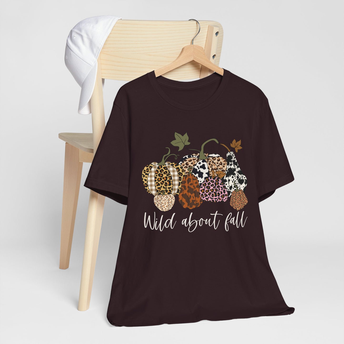 Wild About Fall Shirt – Pumpkin Leopard Plaid Autumn Thanksgiving Tee