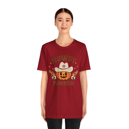 Howdy Pumpkin T-Shirt, Retro Western Cowboy Cowgirl Halloween Tee
