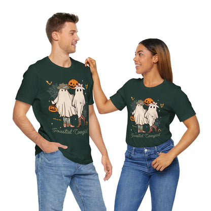 Ghostal Coastal Cowgirl T-Shirt, Western Ghost Halloween Tee, Spooky Cute Rodeo Shirt