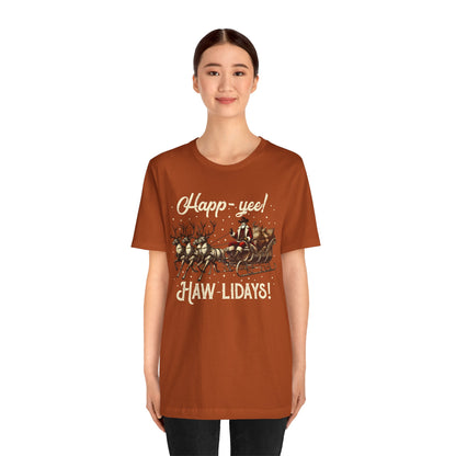 Happy Yeehaw Holidays Shirt – Funny Western Howdy Santa Christmas Tee