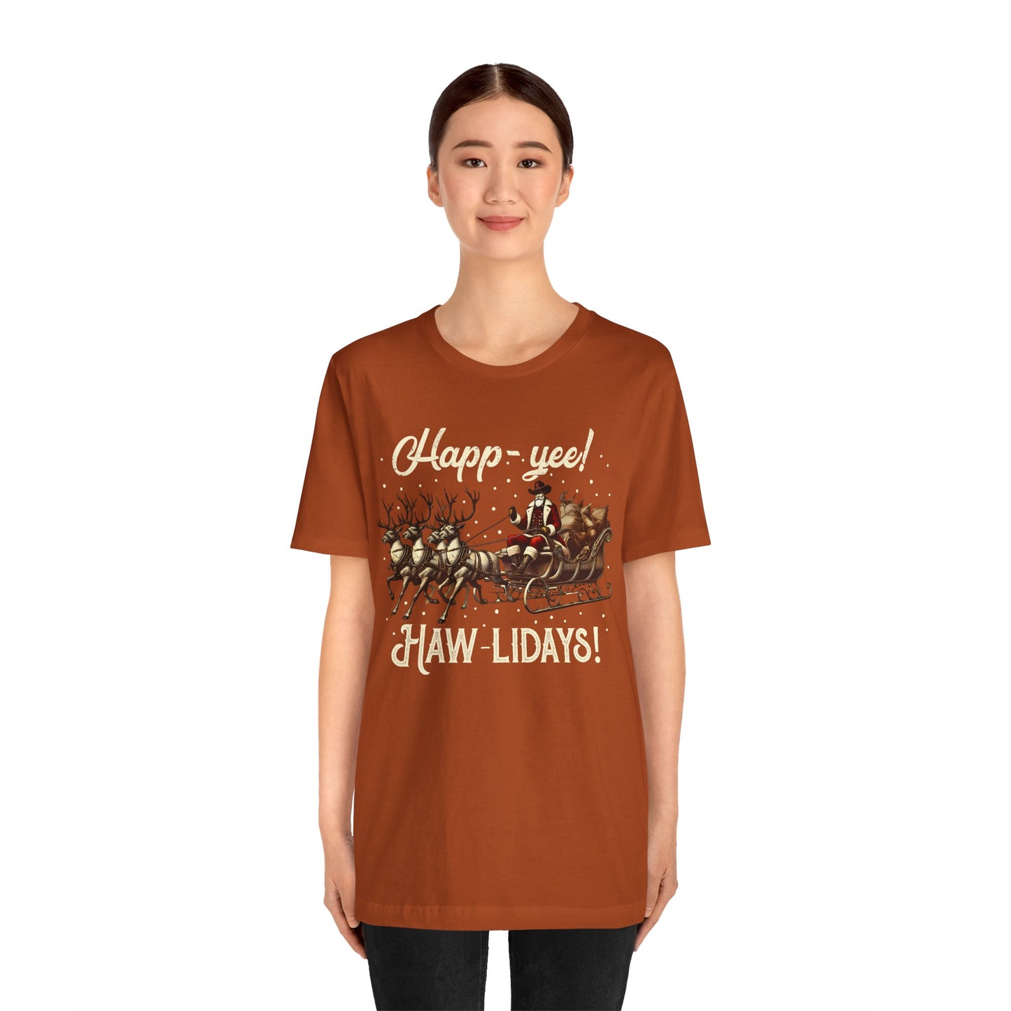 Happy Yeehaw Holidays Shirt – Western Santa Howdy Funny Country Christmas Tee