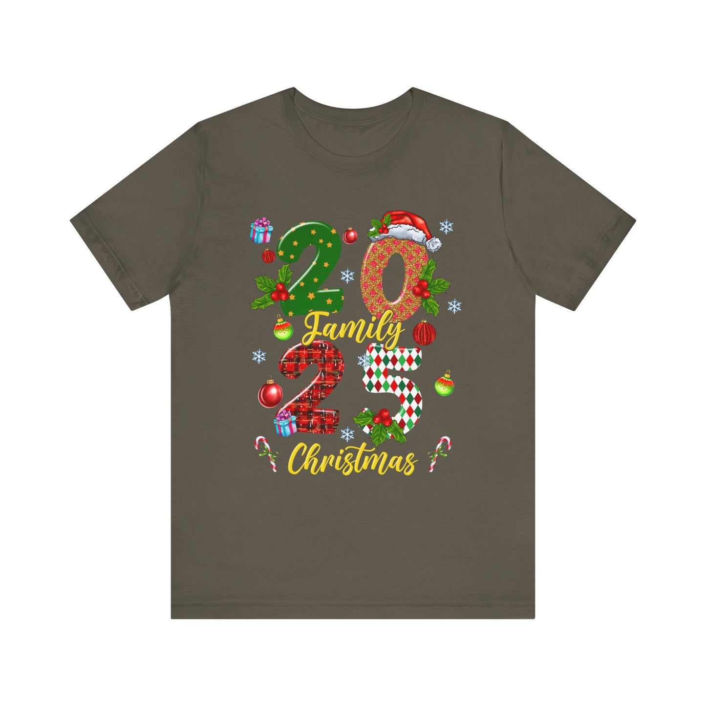 2025 Family Christmas Shirt – Red Plaid Santa Hat Matching Holiday Tee