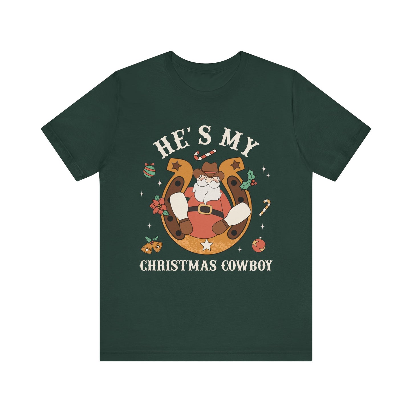 He’s My Christmas Cowboy Shirt – Western Santa Couples Matching Holiday Tee