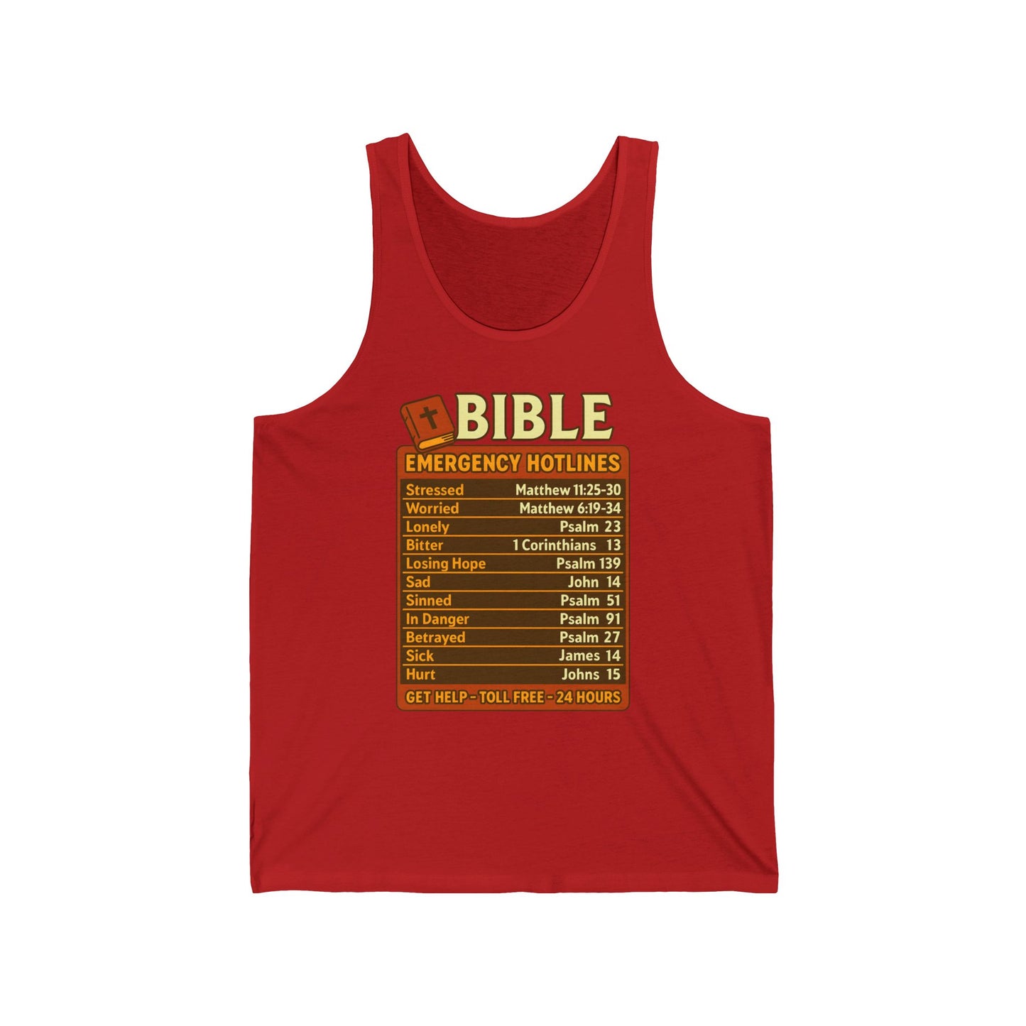 Bible Emergency Hotline Tank – Inspirational Christian God Hotline Unisex Jersey