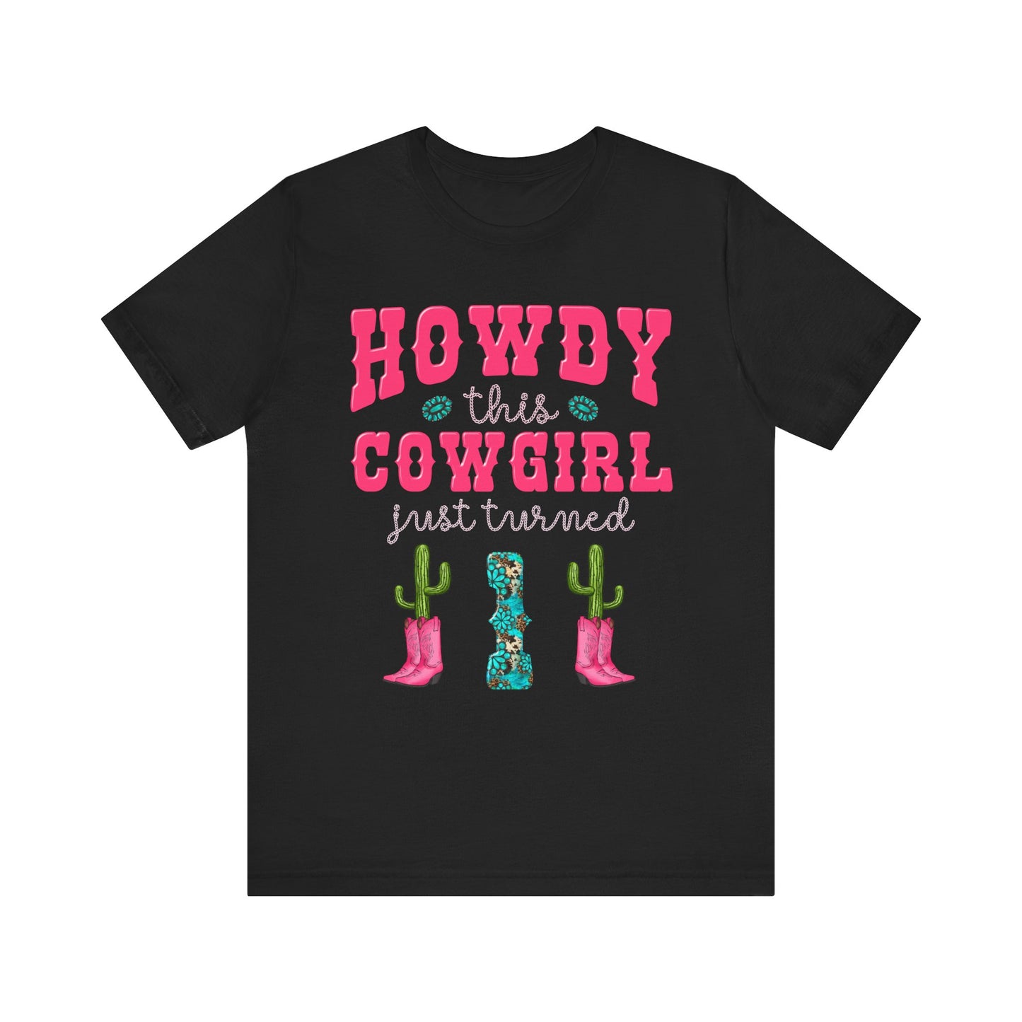 Howdy This Cowgirl Just Turned 1 Shirt – Western First Birthday Girl Rodeo Party Tee