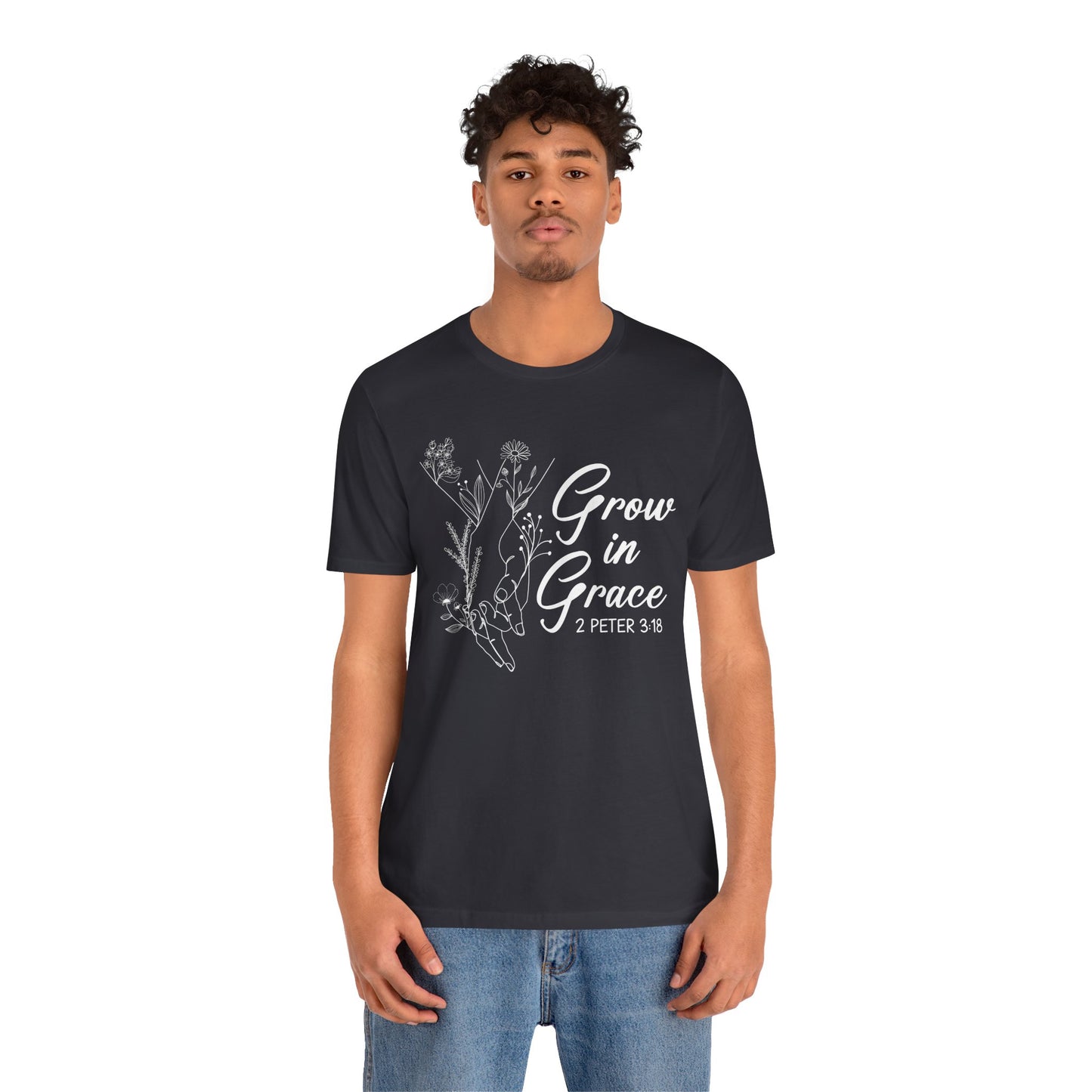 Grow in Grace Shirt – 2 Peter 3:18 Floral Christian Faith Bible Verse Tee