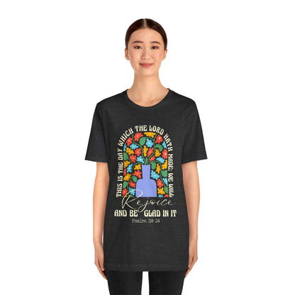 Rejoice and Be Glad In It Shirt – Boho Floral Christian Psalm 118:24 Faith Tee