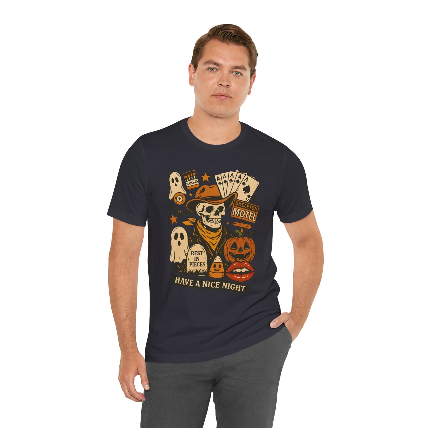 Have A Nice Night Shirt – Spooky Cowboy Skeleton Western Halloween Tee