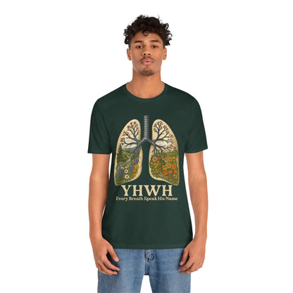YHWH Every Breath Speaks His Name Shirt – Christian Forest Lungs Tee