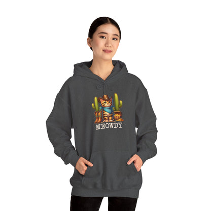 Meowdy Cowboy Cat Hoodie – Western Howdy Southern Country Cactus Pullover