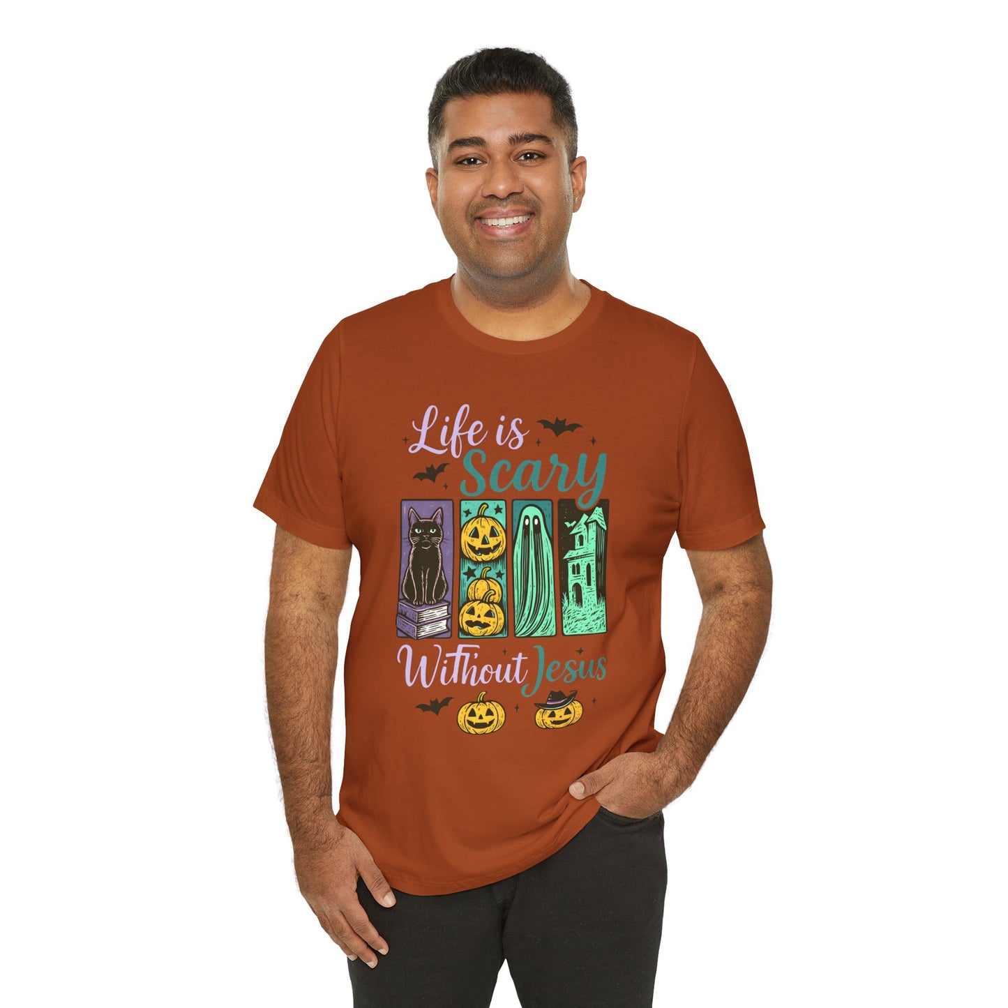 Life Is Scary Without Jesus Shirt – Christian Retro Halloween Faith Tee