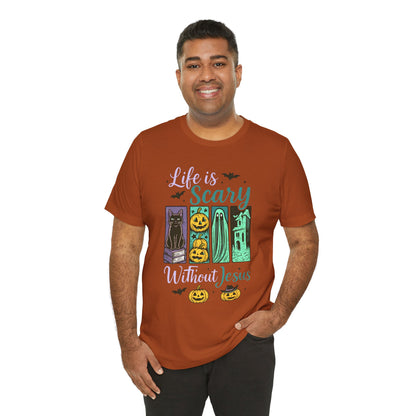 Life Is Scary Without Jesus Shirt – Christian Retro Halloween Faith Tee