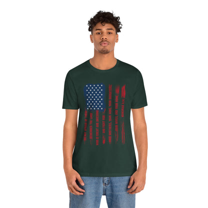 Legacy Dads Shirt – USA Flag Nehemiah 4:14 Christian Men’s Faith Tee