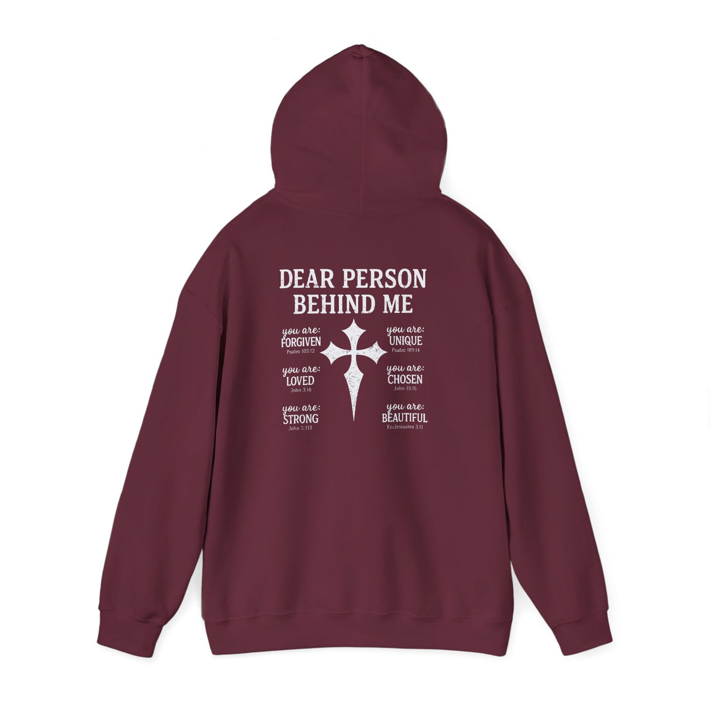 Dear Person Behind Me Hoodie – Bible Verse Christian Faith Cross Pullover