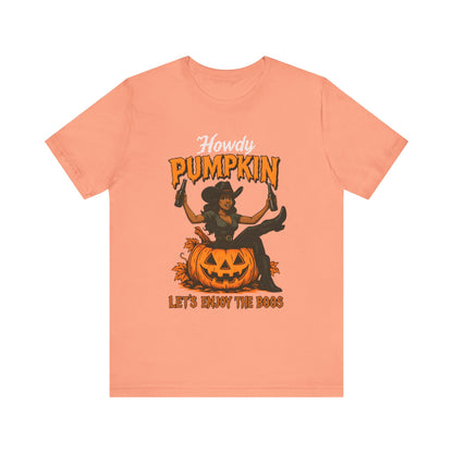 Howdy Pumpkin Shirt – Funny Black Cowgirl Western Halloween Tee