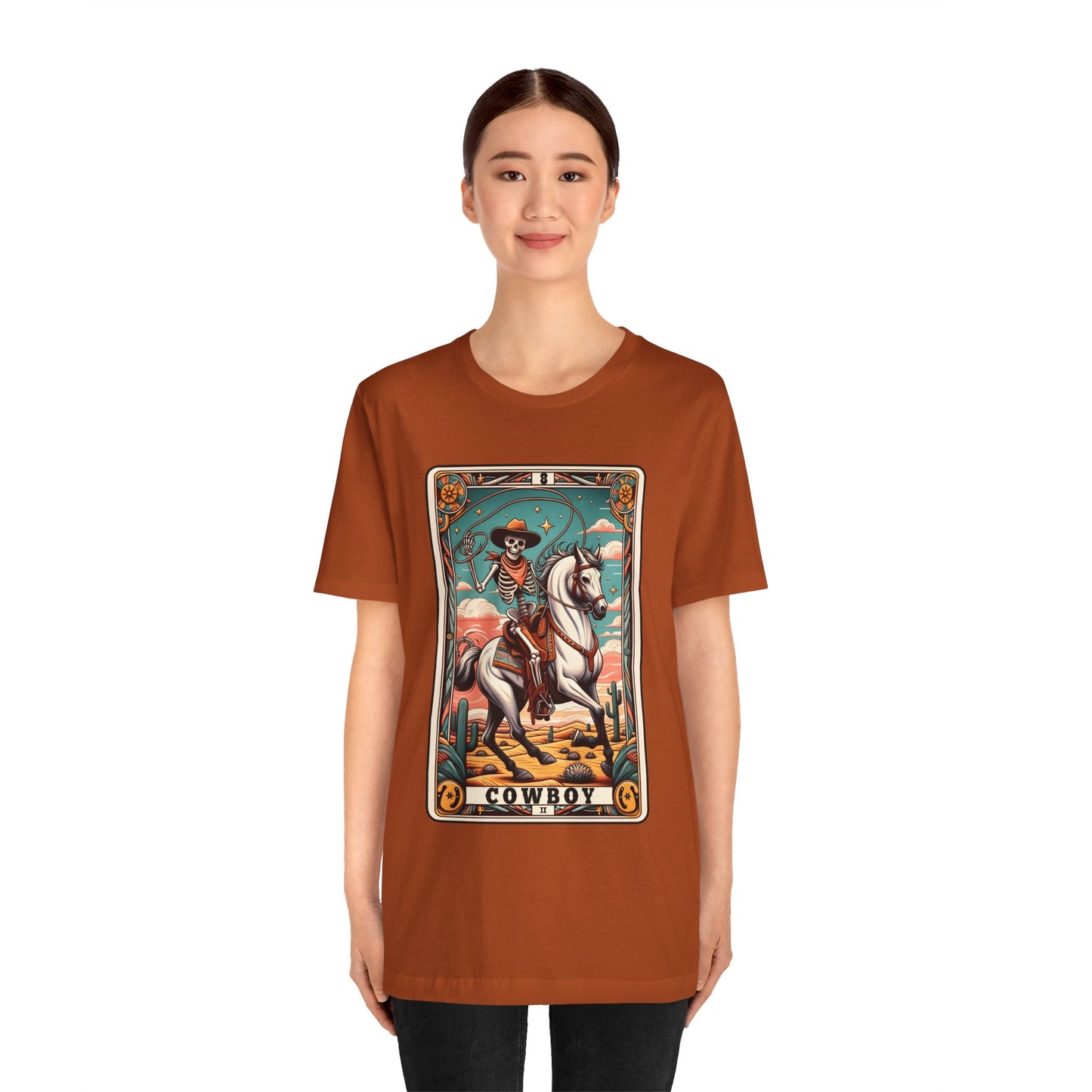 Cowboy Skeleton Tarot Card Shirt – Western Howdy Texas Rodeo Tee