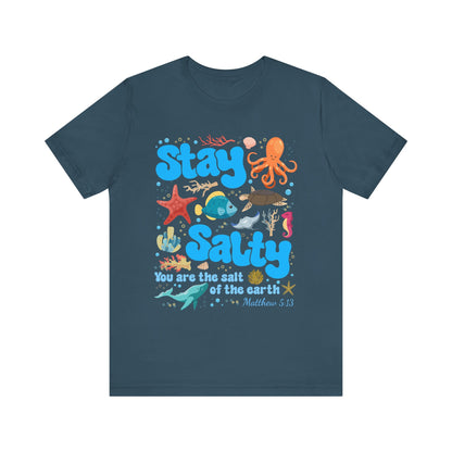 Stay Salty Shirt – Matthew 5:13 Christian Faith Ocean Kids Teachers Tee