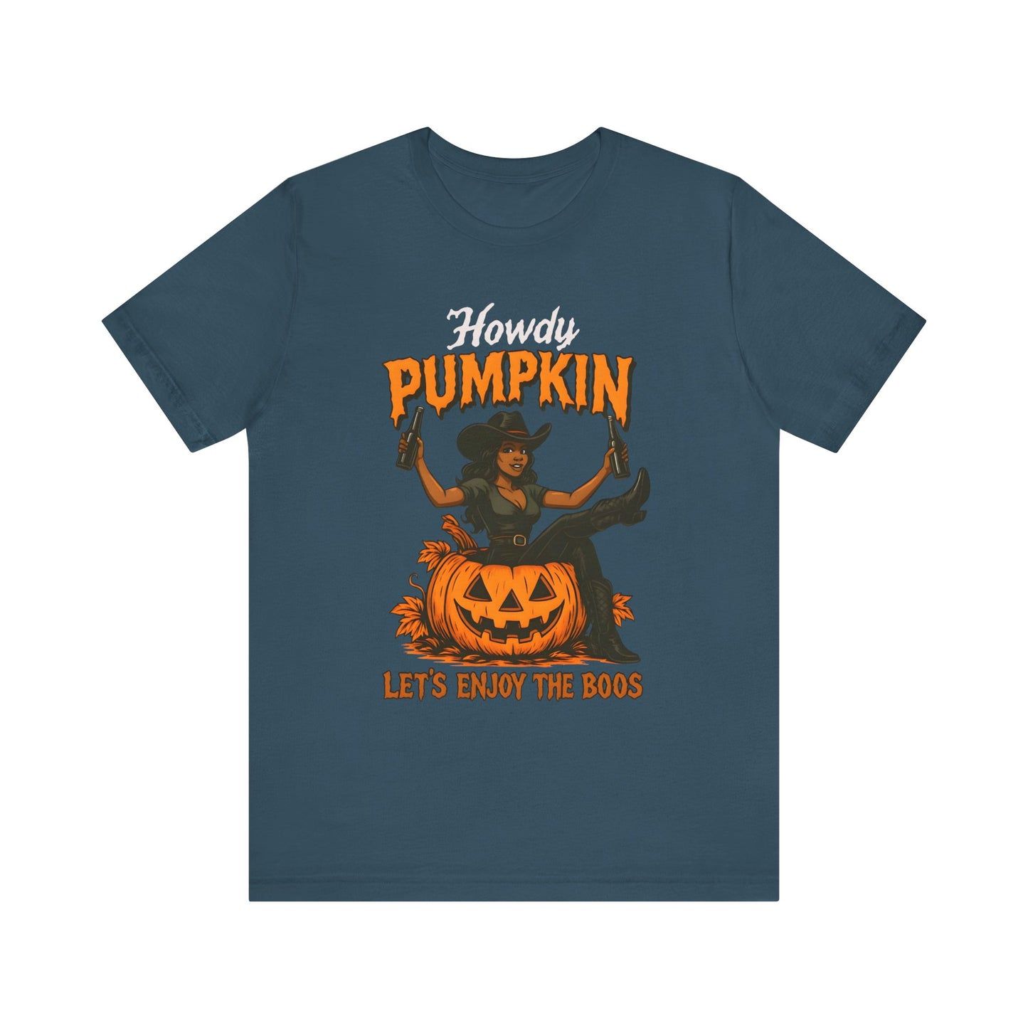 Howdy Pumpkin Shirt – Funny Black Cowgirl Western Halloween Tee