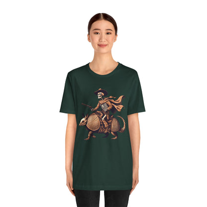 Cowboy Skeleton Riding Armadillo Shirt – Howdy Western Texas Rodeo Tee