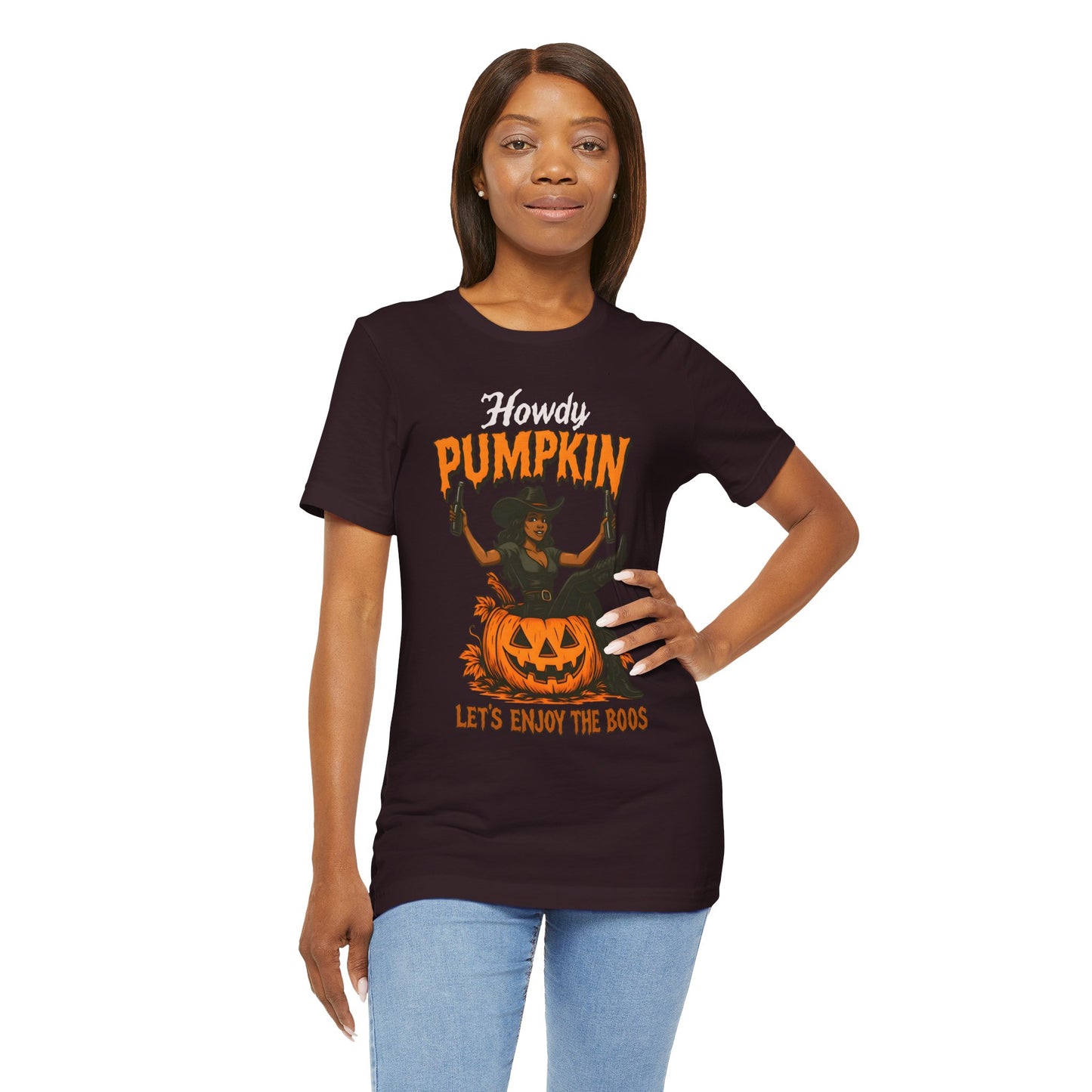 Howdy Pumpkin Shirt – Funny Black Cowgirl Western Halloween Tee