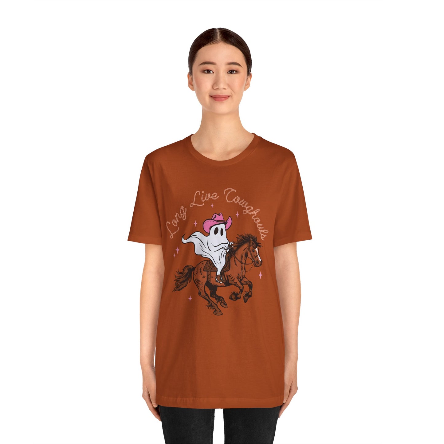 Long Live Cowghouls T-Shirt, Western Ghost Cowgirl Halloween Tee, Spooky Rodeo Shirt