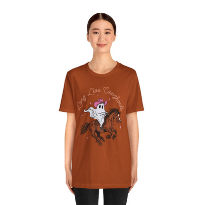 Long Live Cowghouls T-Shirt, Western Ghost Cowgirl Halloween Tee, Spooky Rodeo Shirt