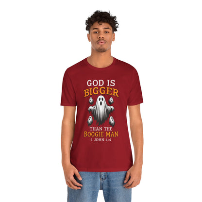 God Is Bigger Than the Boogie Man Shirt – Christian Ghost Halloween Faith Tee