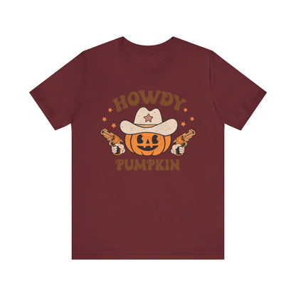 Howdy Pumpkin T-Shirt, Retro Western Cowboy Cowgirl Halloween Tee