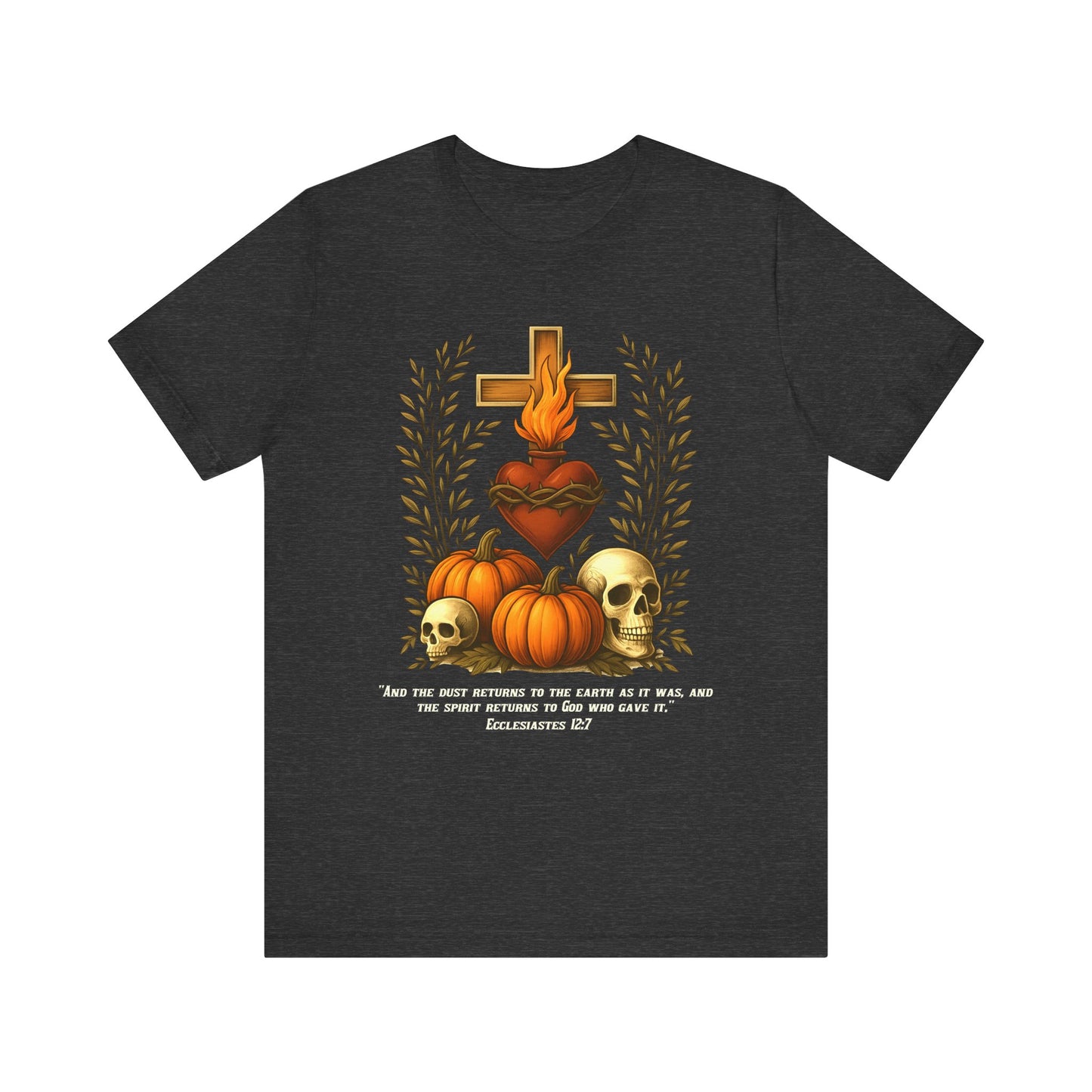Sacred Heart Halloween Shirt – Jesus Skulls Pumpkins Christian Cross Tee