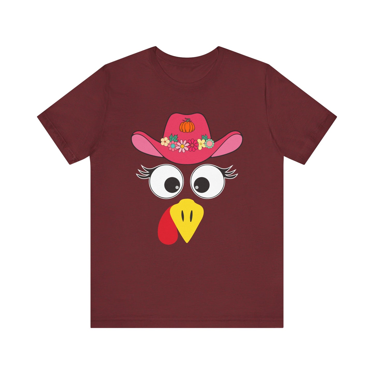 Thanksgiving Matching Couples Shirt Funny Turkey Face Cowboy Cowgirl Tee