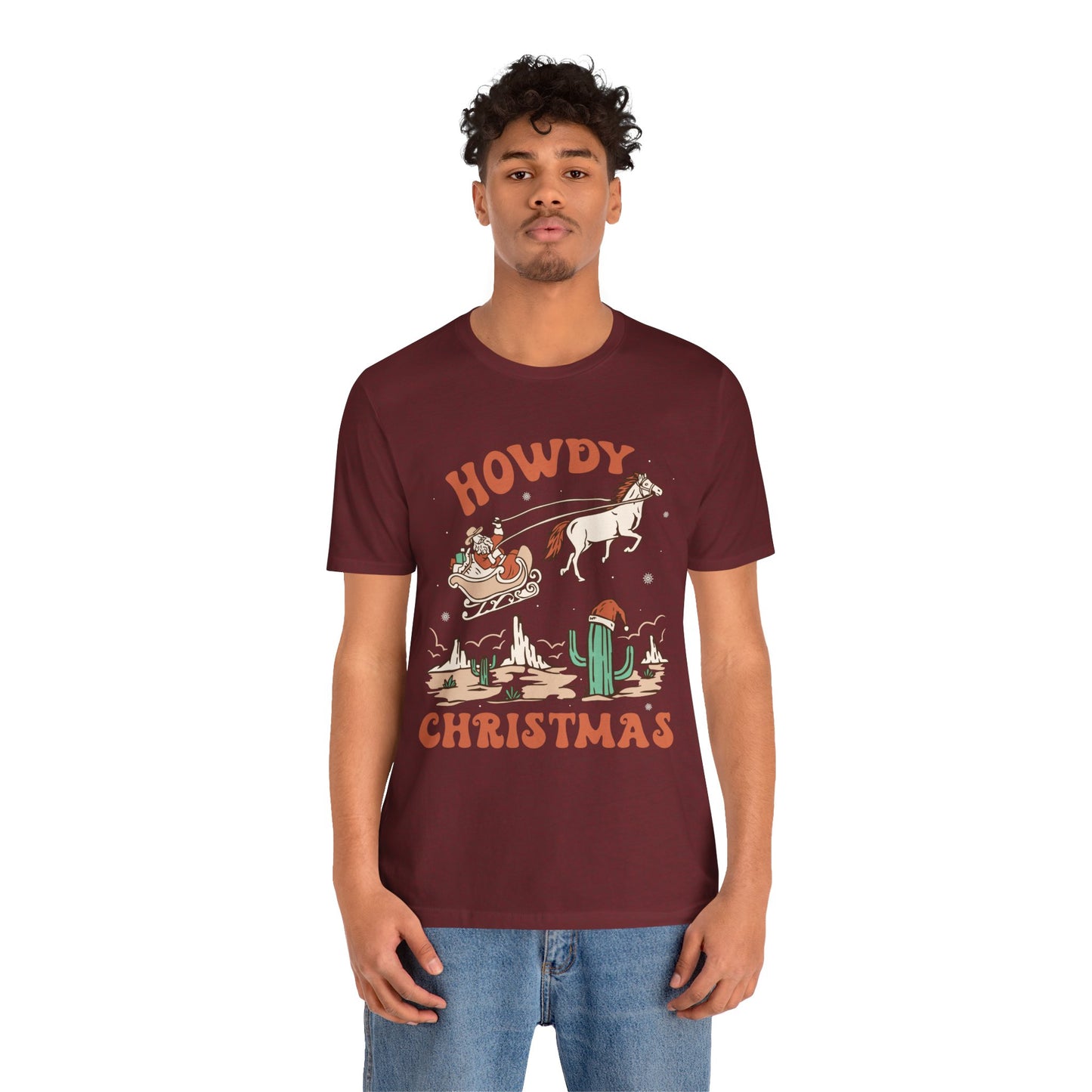 Howdy Christmas Shirt – Vintage Cowboy Santa on Horse Retro Western Holiday Tee