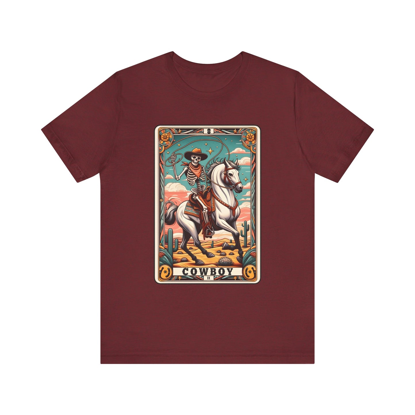 Cowboy Skeleton Tarot Card Shirt – Western Howdy Texas Rodeo Tee