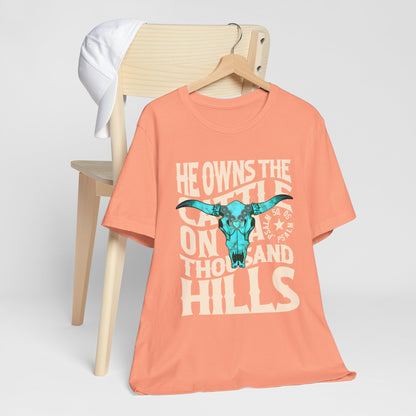 He Owns the Cattle on a Thousand Hills Shirt – Psalm 50:10 Western Christian Cowboy Tee