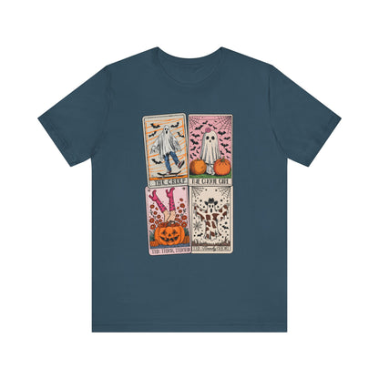 Halloween Tarot Card Ghost Shirt – The Creep, The Ghoul Girl, The Floaty Tee