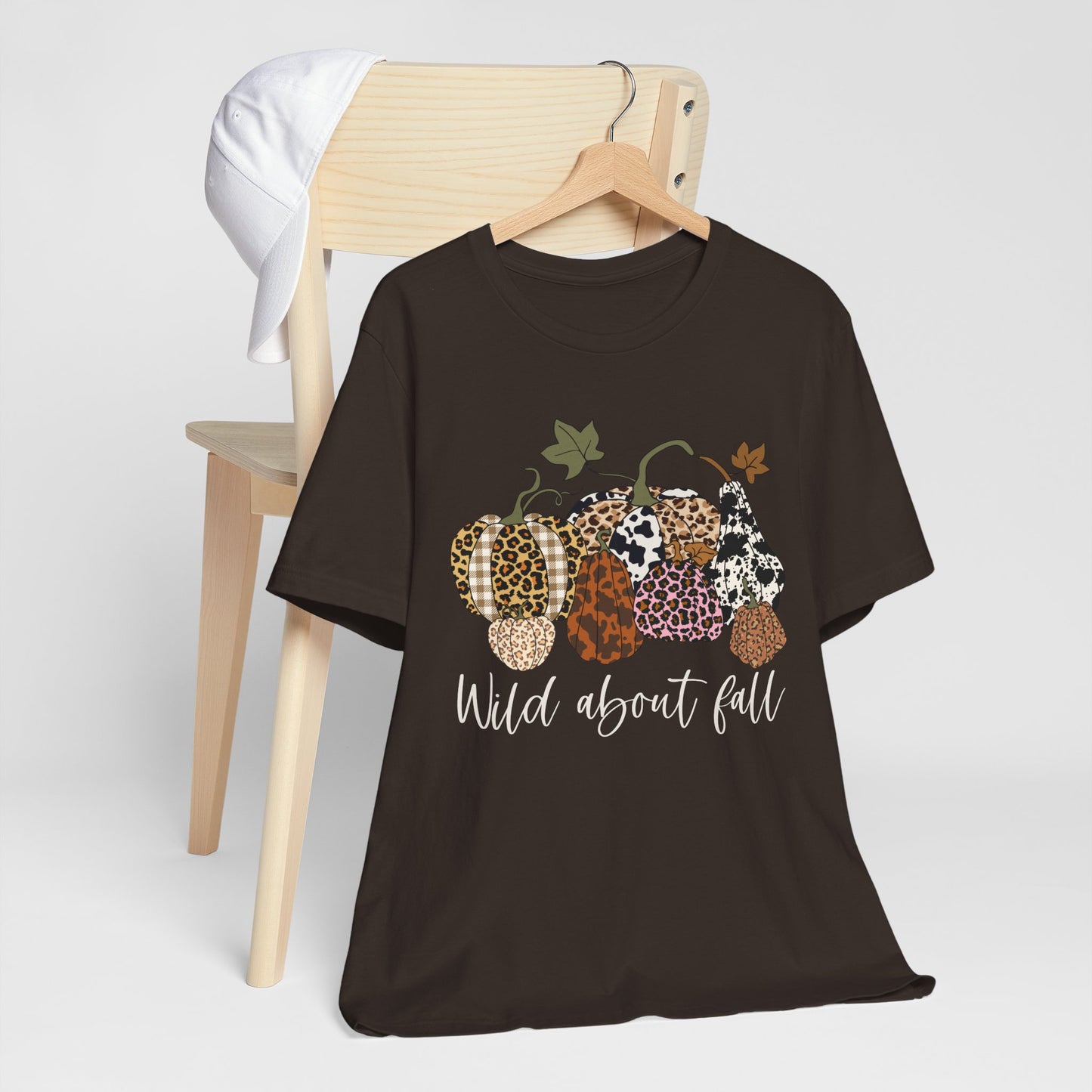 Wild About Fall Shirt – Pumpkin Leopard Plaid Autumn Thanksgiving Tee