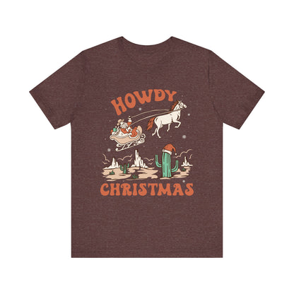 Howdy Christmas Shirt – Vintage Cowboy Santa on Horse Retro Western Holiday Tee